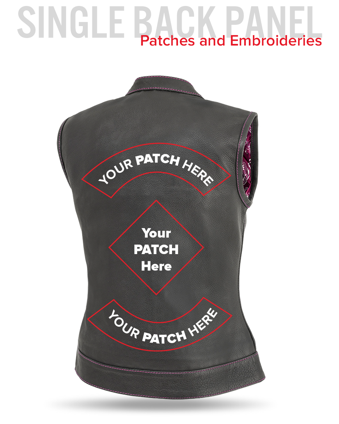 Jessica Women's Motorcycle Leather Vest - Pink - Limited Edition
