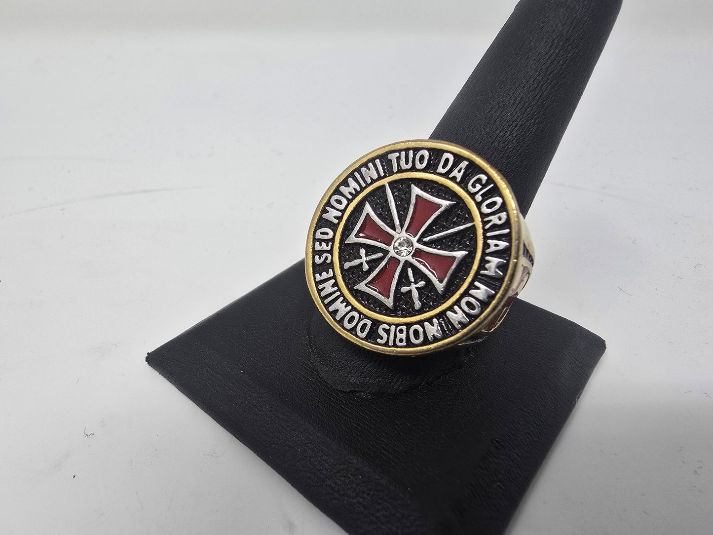 gloriam non nobis domine Stainless Steel Ring
