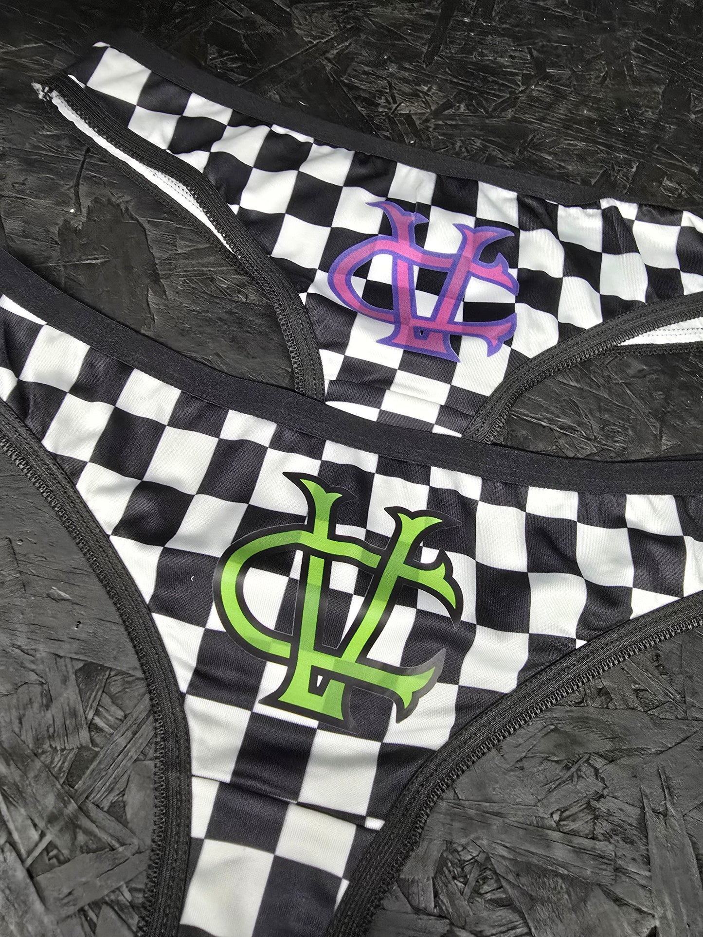 Checkered Thong - Signature Green