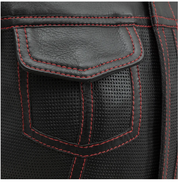 The Beth - Perforated Vest - Red