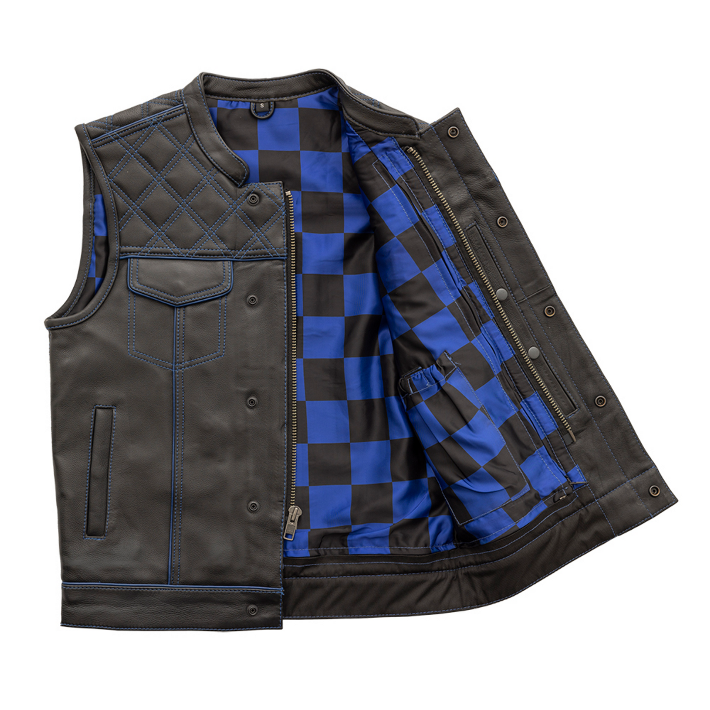 Finish Line Checker liner Vest - Blue