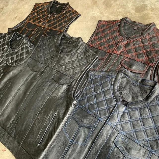 Blue DIamond - Mens Premium Leather Vest