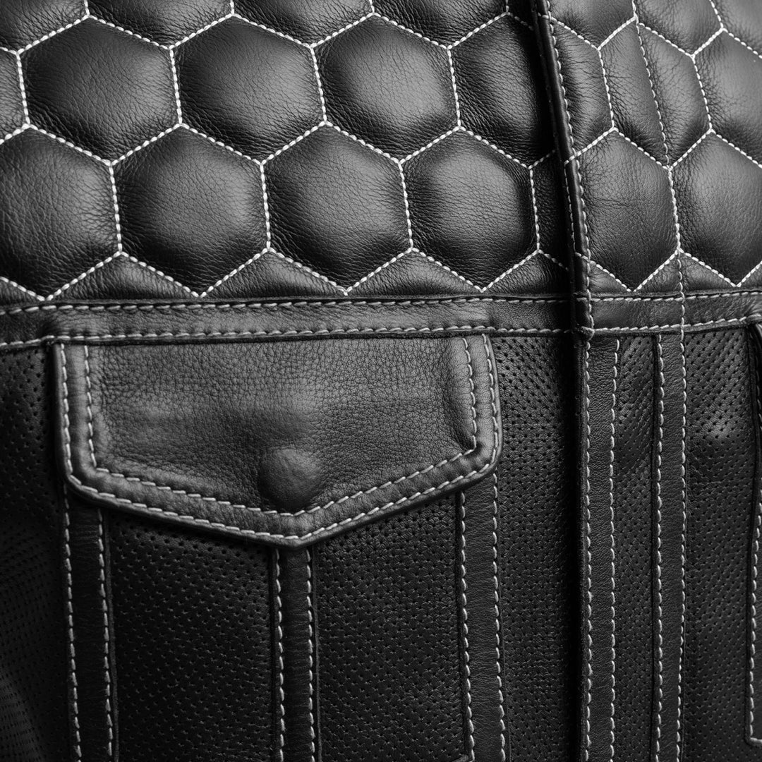 The Deacon - Perforated Leather - White