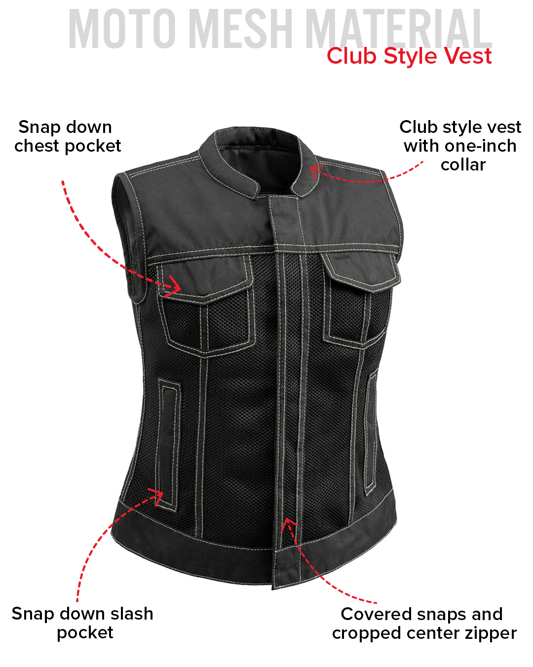 Jessica Moto Mesh Women's Motorcycle Vest