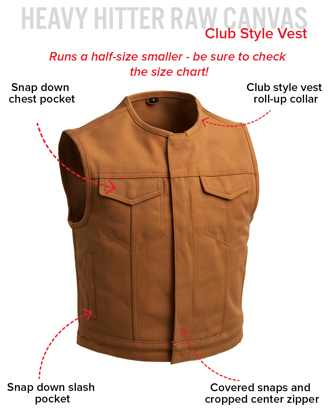 Lowside Men's Motorcycle Canvas Vest