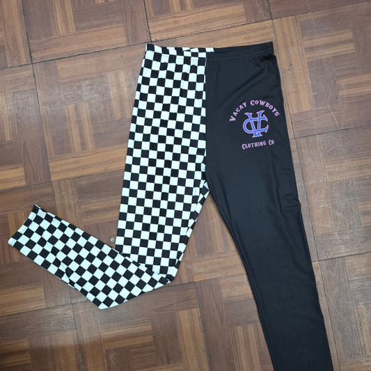 Checkered Shorts Leggings Hybrid