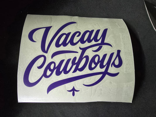 Vacay Cowboys Vinyl Decal - Purple
