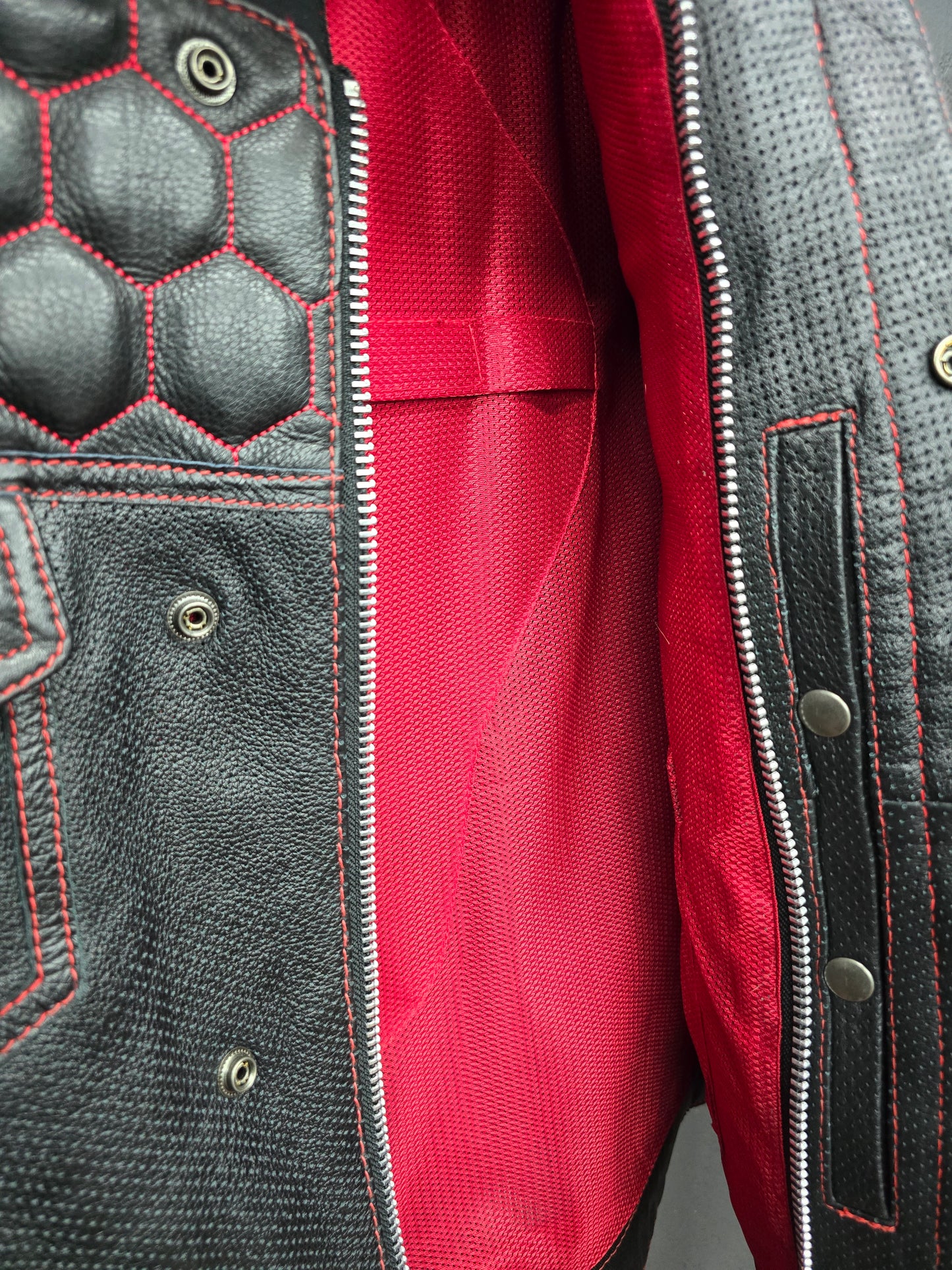 The Deacon - Perforated Leather - Red
