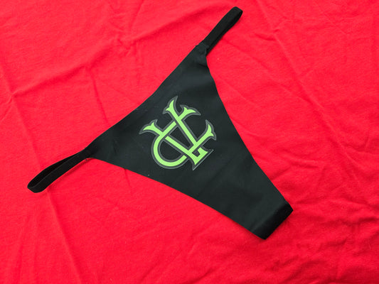 Green/Black Signature Monogram Thong