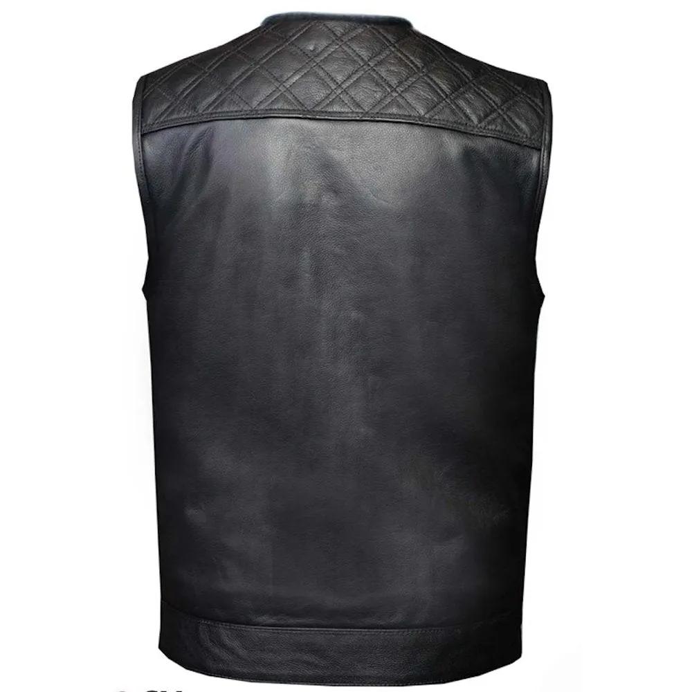 Diamond Lowcut – Men’s Diamond Stitch Leather Vest