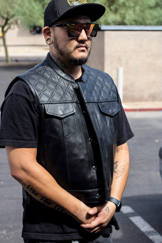 Shortened Diamond Stitch Club style Vest 