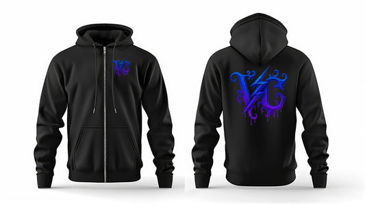 Hardened VC -  Black Zip up Hoodie