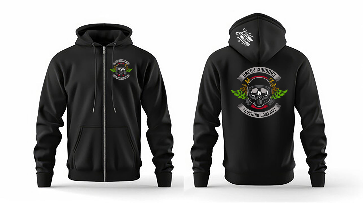 OLLIE -  Black Zip up Hoodie