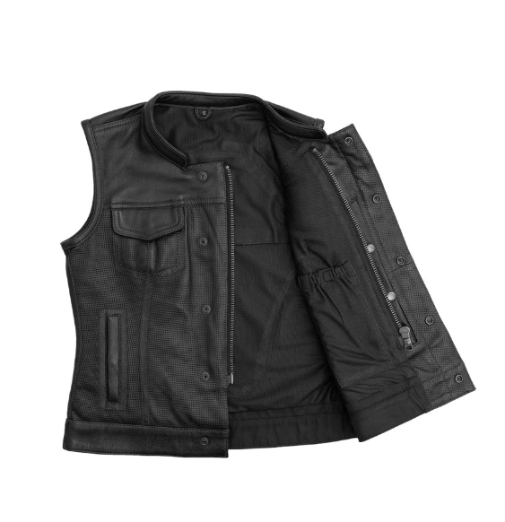 The Beth - Perforated Vest - Black