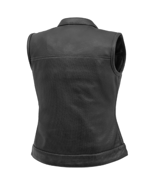 The Beth - Perforated Vest - Black