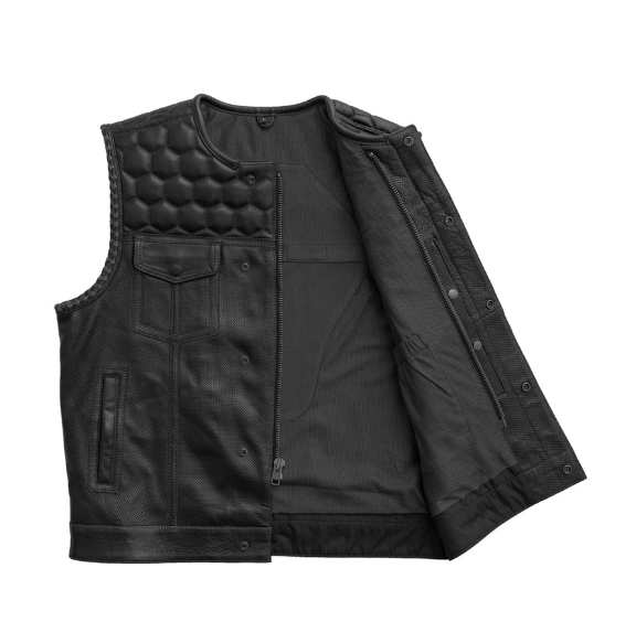The Deacon - Perforated Leather - Black
