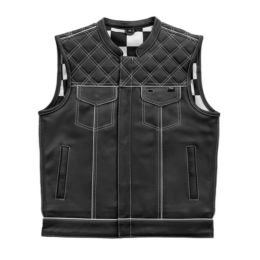 Finish Line Checker liner Vest -Black & White