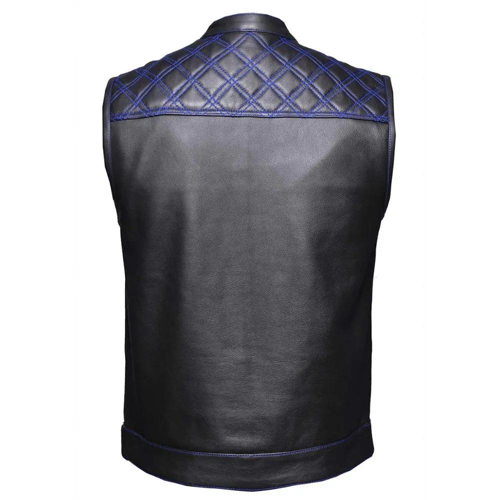 Blue DIamond - Mens Premium Leather Vest