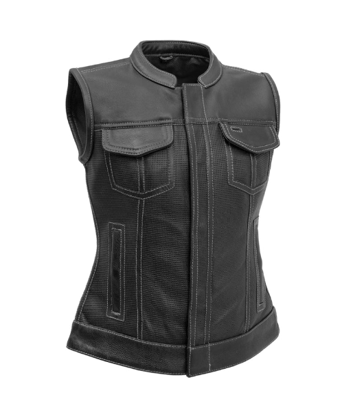 The Beth - Perforated Vest - Grey