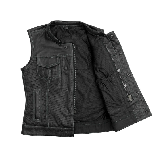 The Beth - Perforated Vest - Grey